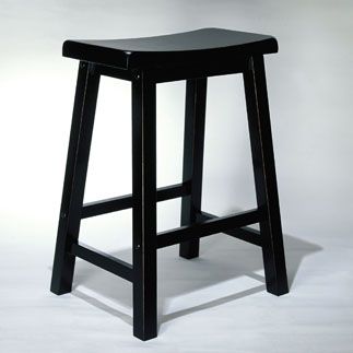 L Powell "Antique Black" with Sand Through Terra Cotta Counter Stool 