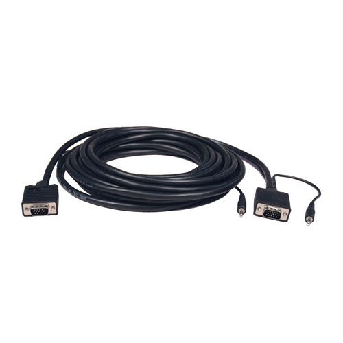 Tripp Lite P504-025 25ft SVGA or VGA RGB HD15 M/M Monitor Cable w/ 3.5mm Audio, 25