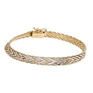 &#160; 14Kt Gold And Sterling Silver Two tone Chevron Bracelet at Sears.com