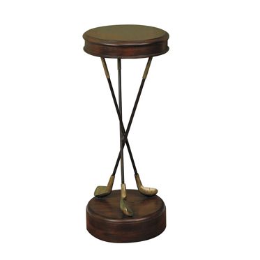 Masterpiece "Warm Pecan" Golf Themed Accent Table - overpacked