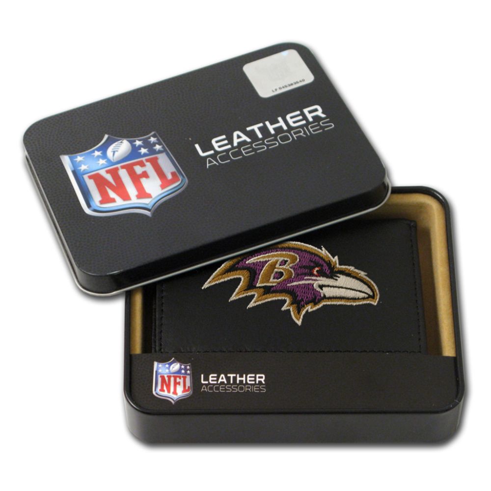 Rico Baltimore Ravens Men's Black Leather Tri-fold Wallet