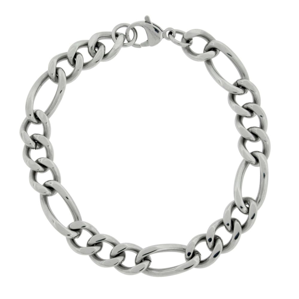   Men's Stainless Steel 3+1 Figaro Bracelet at Kmart.com
