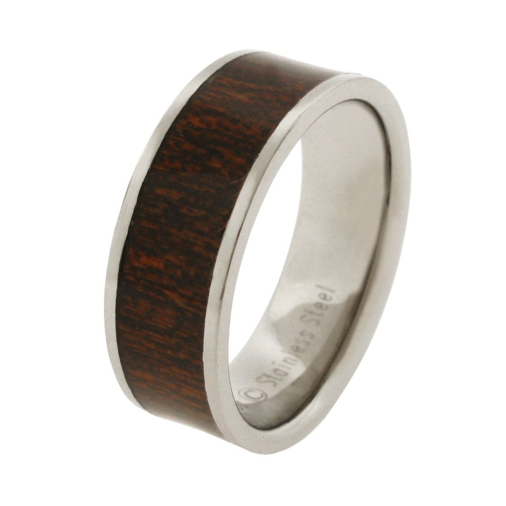 Men's Stainless Steel Band Ring With Wood And Resin Inlay at Sears.com