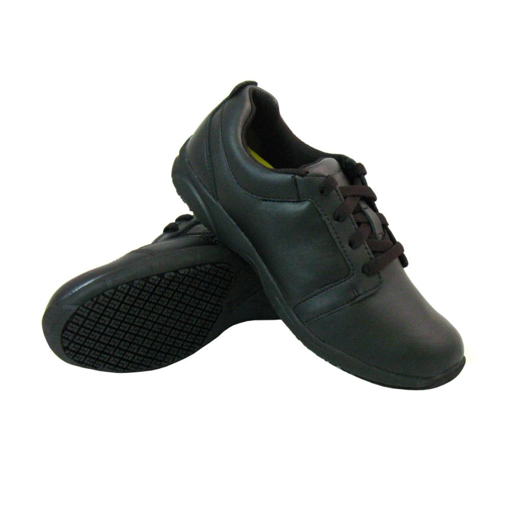 Black Comfort Shoes on Genuine Grip Women Slip Resistant Oxfords Casual Shoes 320 Black