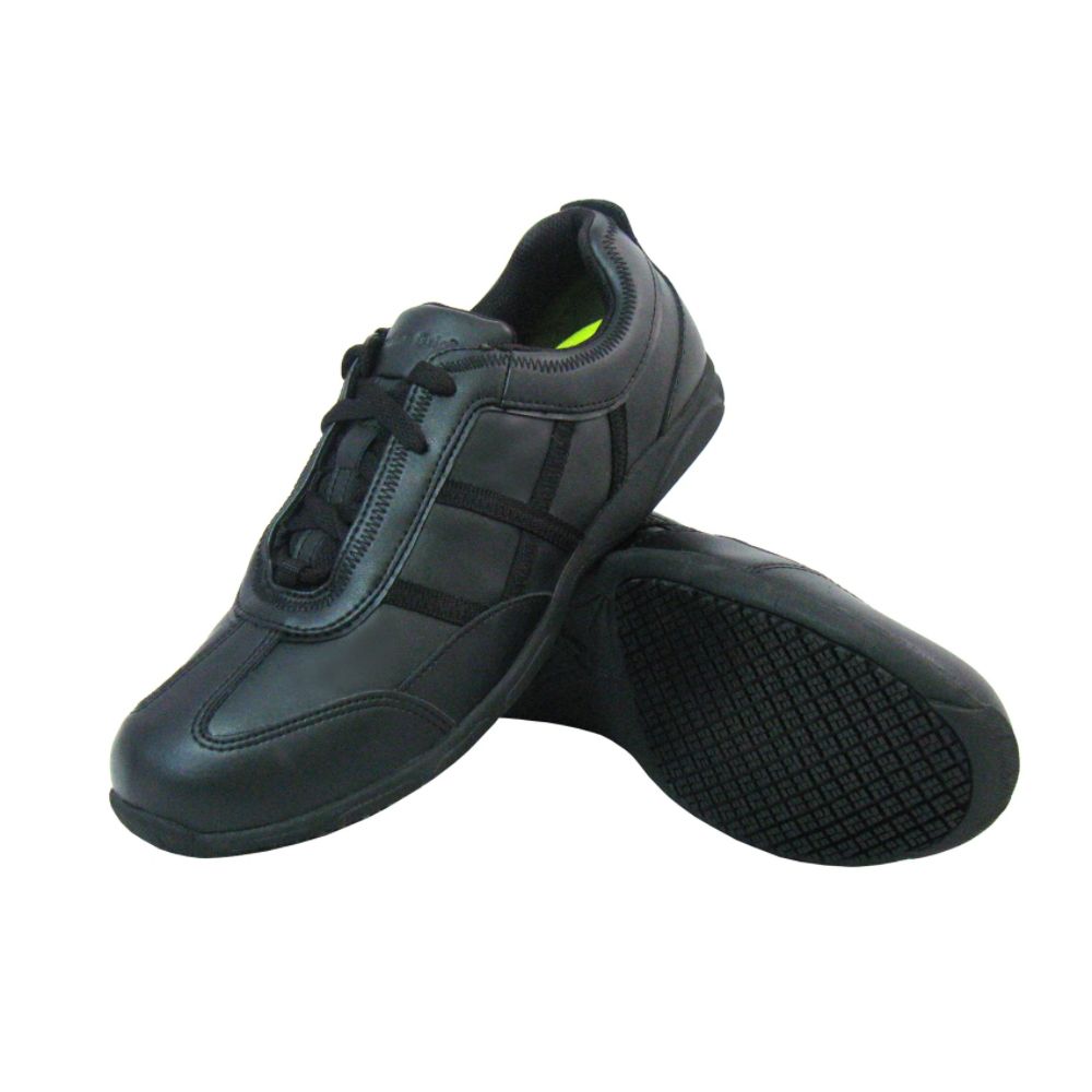 Genuine Grip Women Slip-Resistant Athletic Casual Shoes #330 Black Leather at Kmart.com