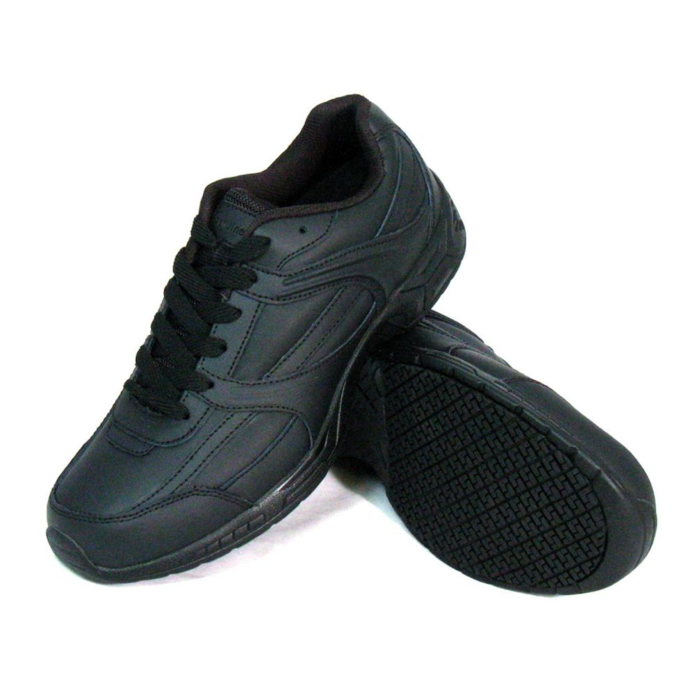 Genuine Grip Women Slip-Resistant Jogger Work Shoes #1110 Black Leather at Sears.com