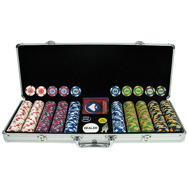 500 Paulson Tophat & Cane Clay Poker Chips W/aluminum Case 10-PA-5001S