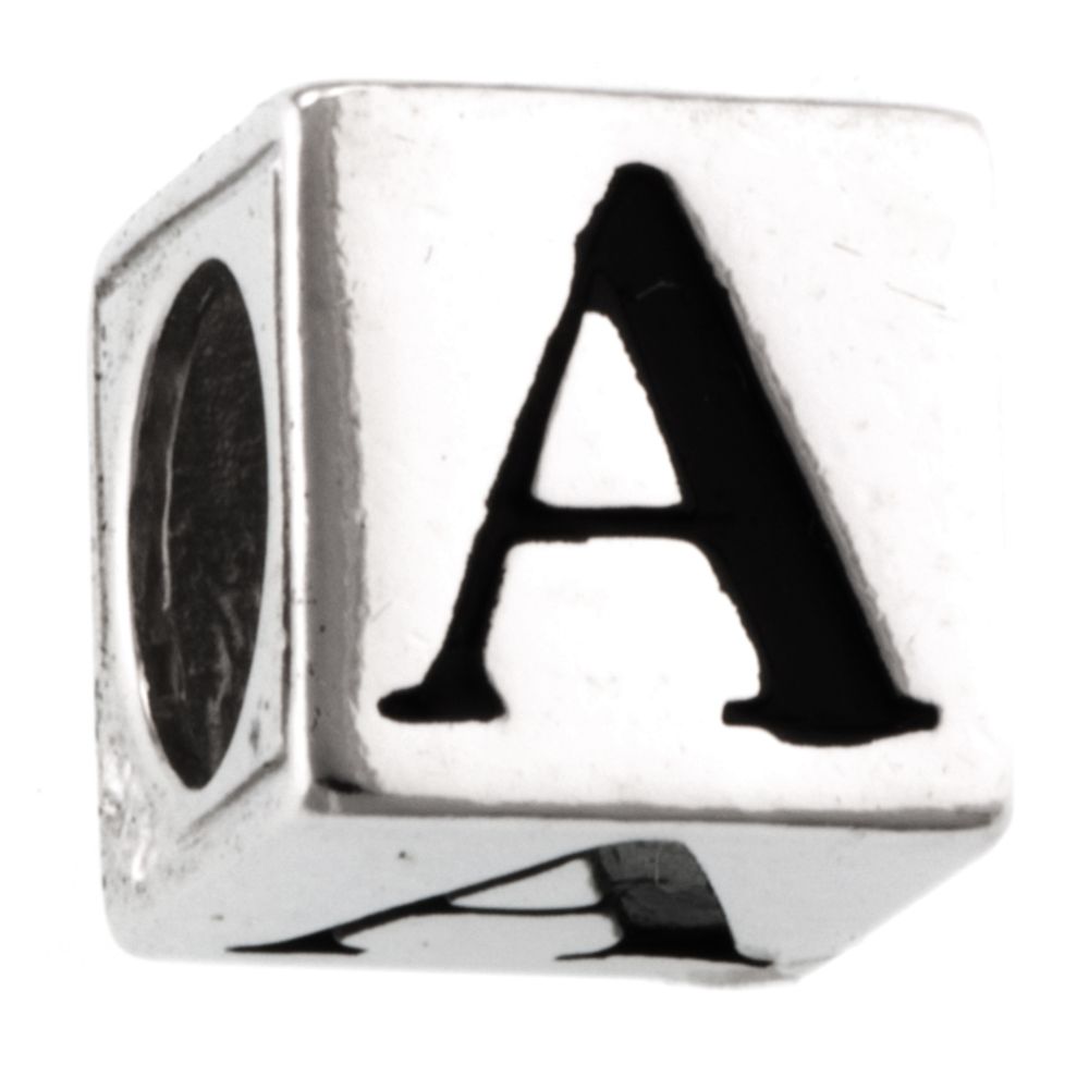 Tradition Charms Sterling Silver Square "A" Bead at Kmart.com