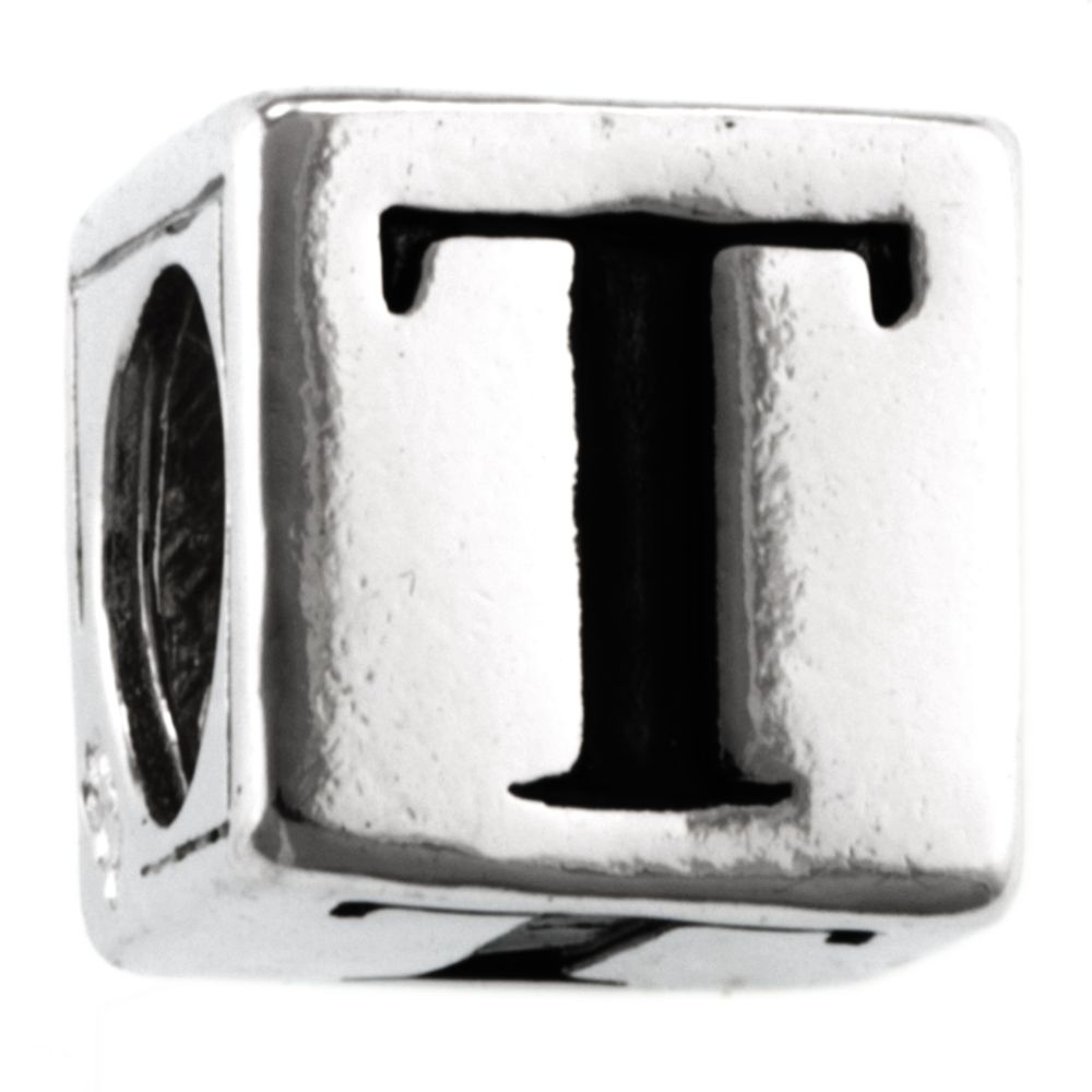 Tradition Charms Sterling Silver Square ''T''