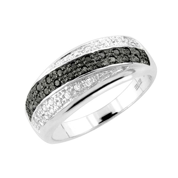 1/4 Cttw Black And White Diamond Dome Ring
