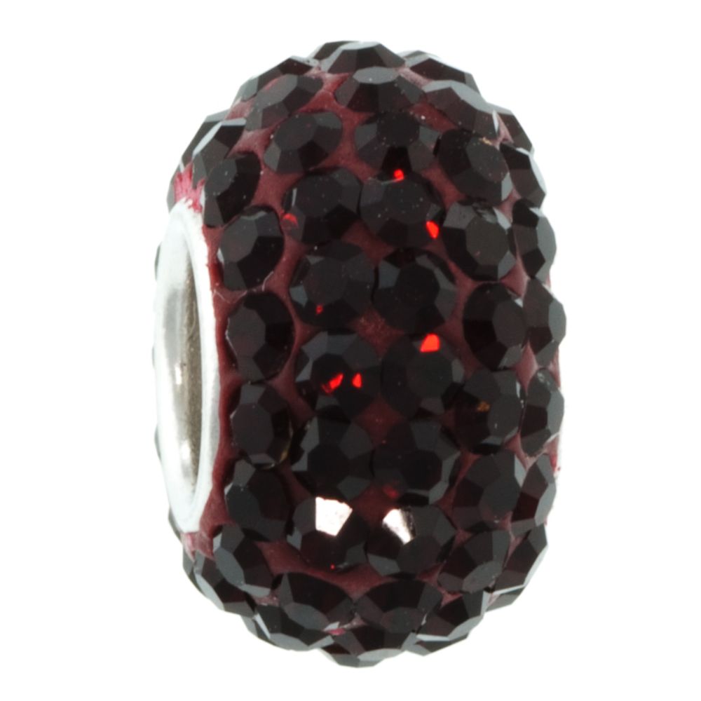 Tradition Charms Sterling Silver Crystal Bead - January Birthstone