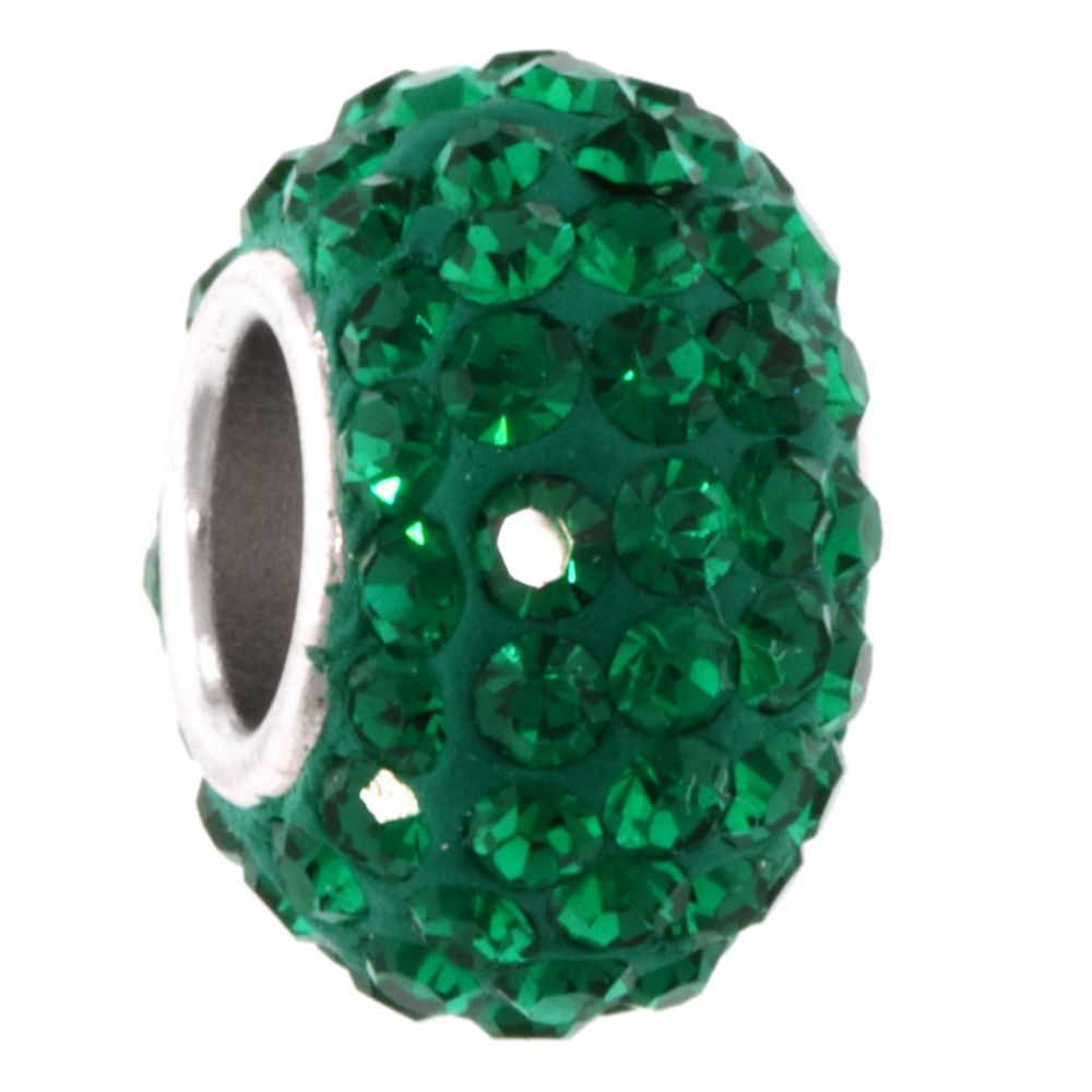 Tradition Charms Sterling Silver Crystal Bead Charm - May Birthstone