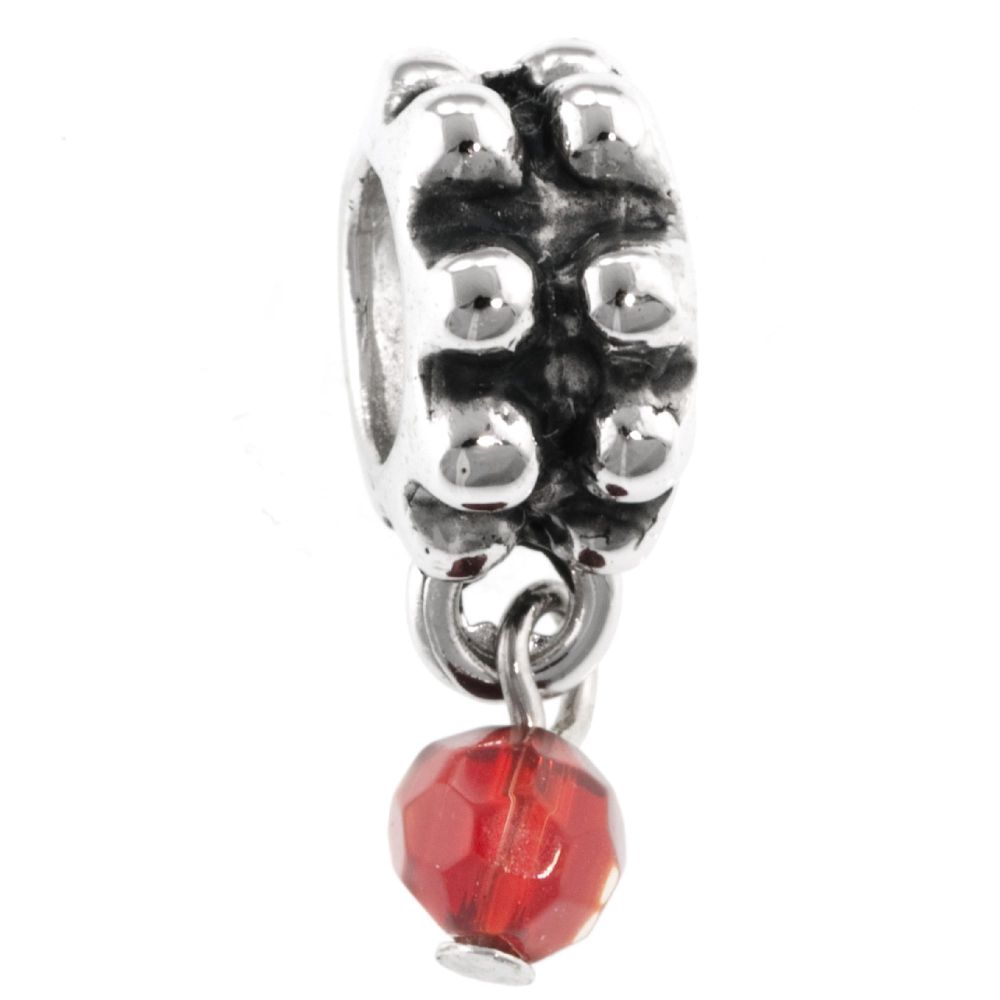 Tradition Charms Sterling Silver Dangle Bead - January Birthstone