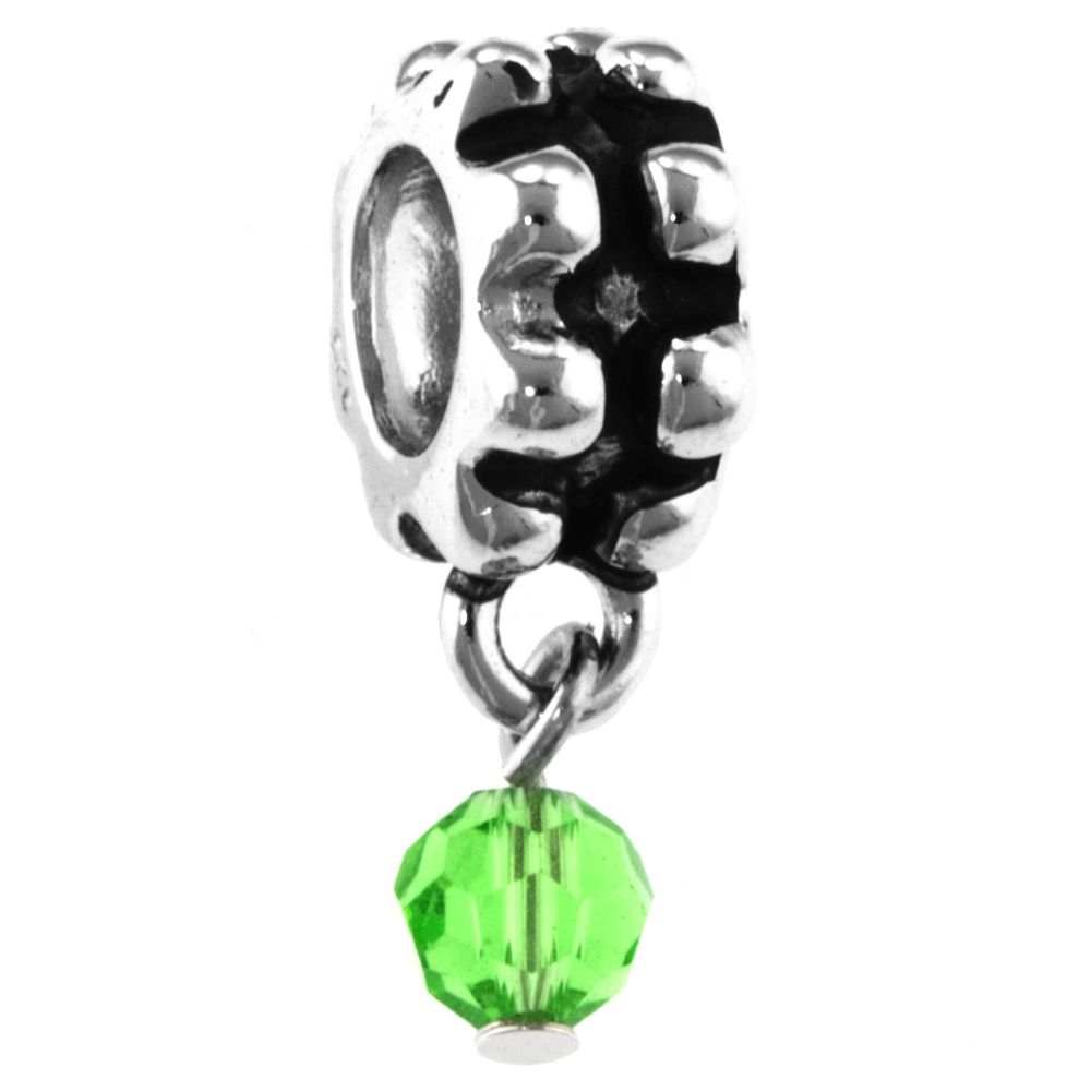 Tradition Charms Sterling Silver Dangle Bead - August Birthstone