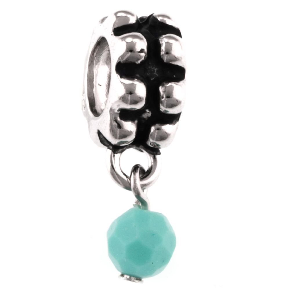 Tradition Charms Sterling Silver Dangle Bead - December Birthstone