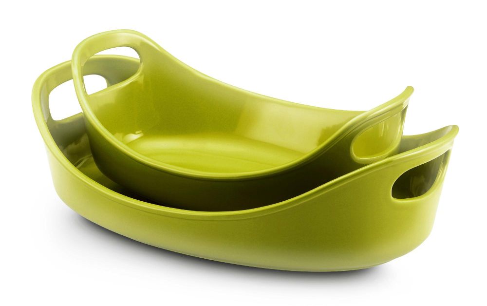 Stoneware Oval Baker Set: 1 Qt. & 1.5 Qt. - Green