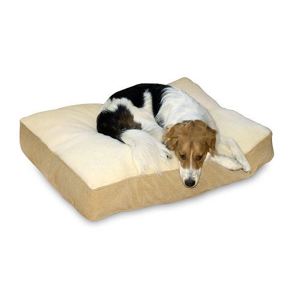 Buster Dog Bed – Large – Tan Stripe/sherpa