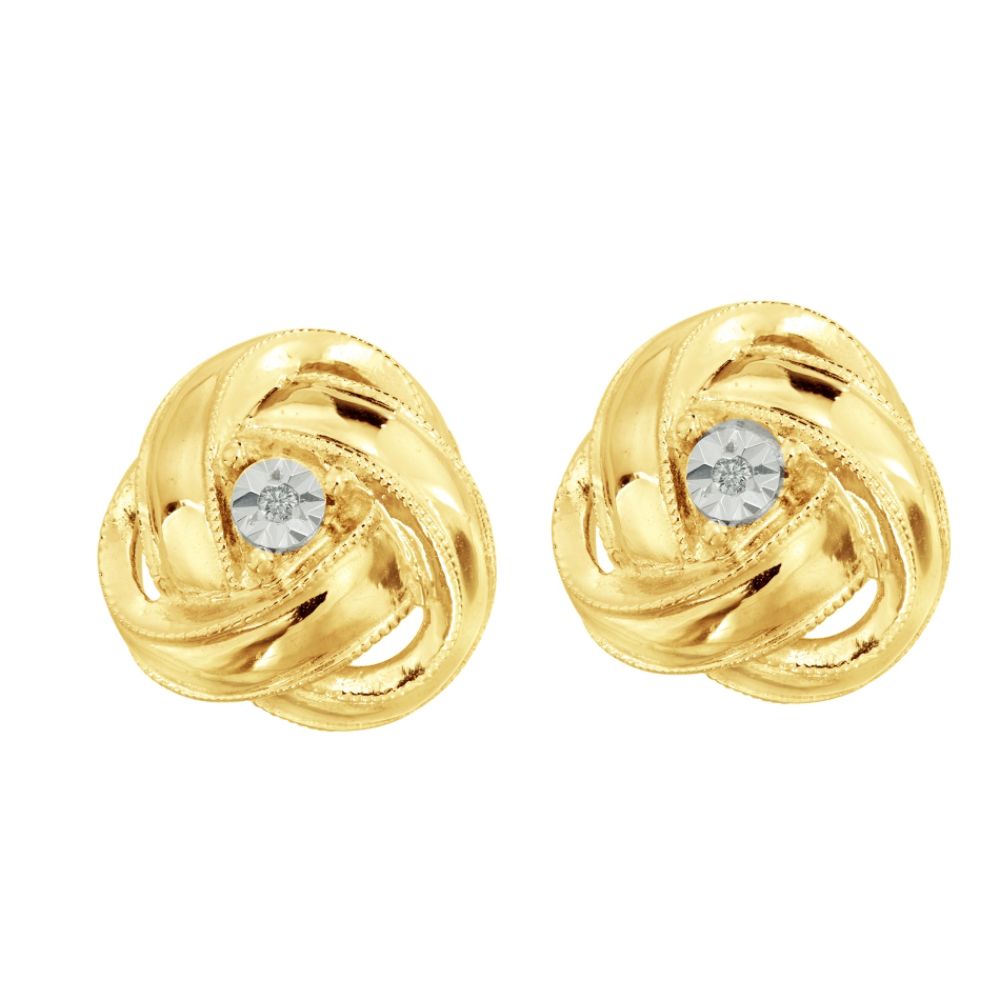 Diamond Knot Stud Earrings