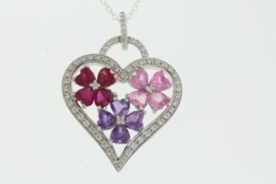 Multi Gemstone Heart Pendant at Kmart.com