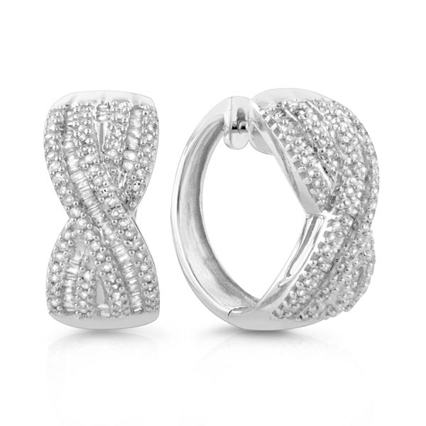 1 Cttw Diamond Criss Cross Earrings