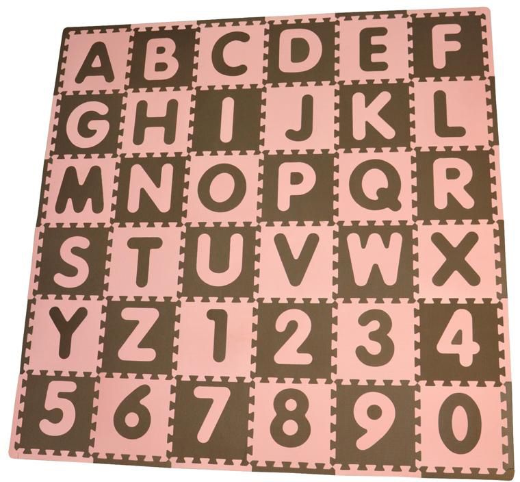 Tadpoles ABC Floor Mats, Pink/Brown Children's Toys