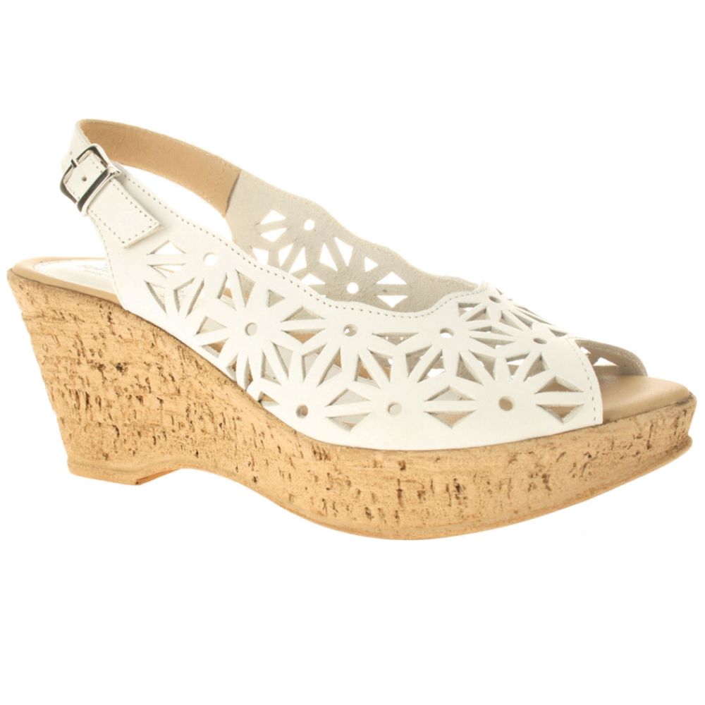 Spring Step Womens Abigail-W White Slingback Sandal