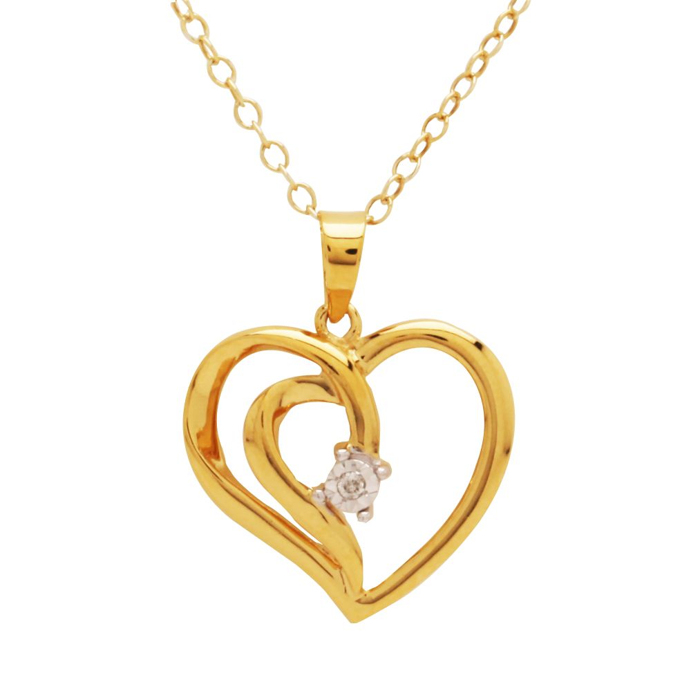 Gold Over Sterling Silver Heart Pendant