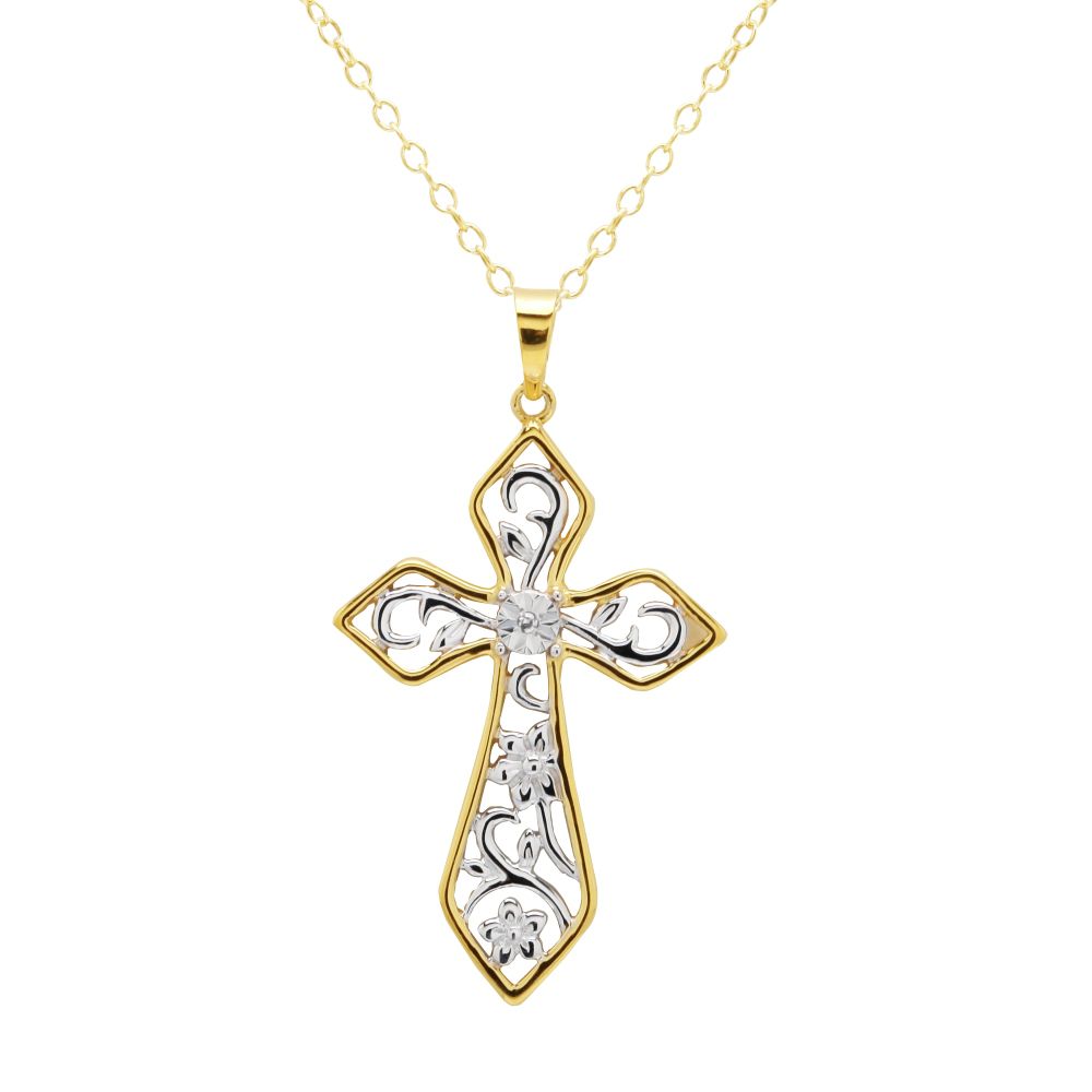 Gold Over Sterling Silver Cross Pendant