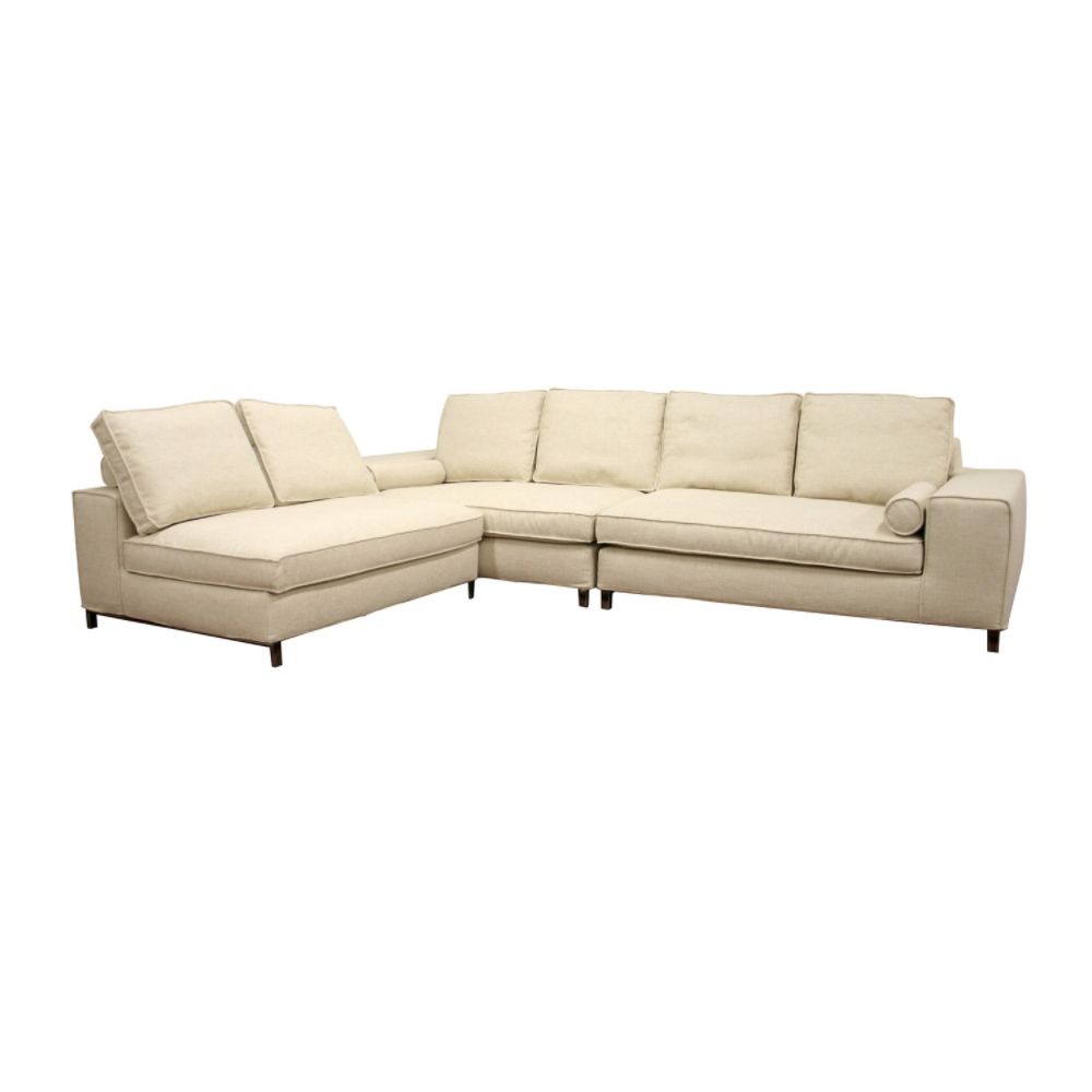 Sectional Sofa  Reviews on Baxton Studio Chomp Fabric Sofa Sectional 3pcs Set In Cream