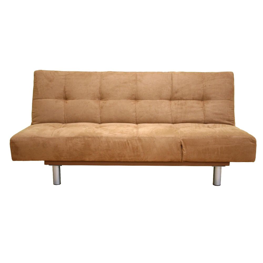 Baxton Studio Domani Brown microfiber Futon Sofa Bed