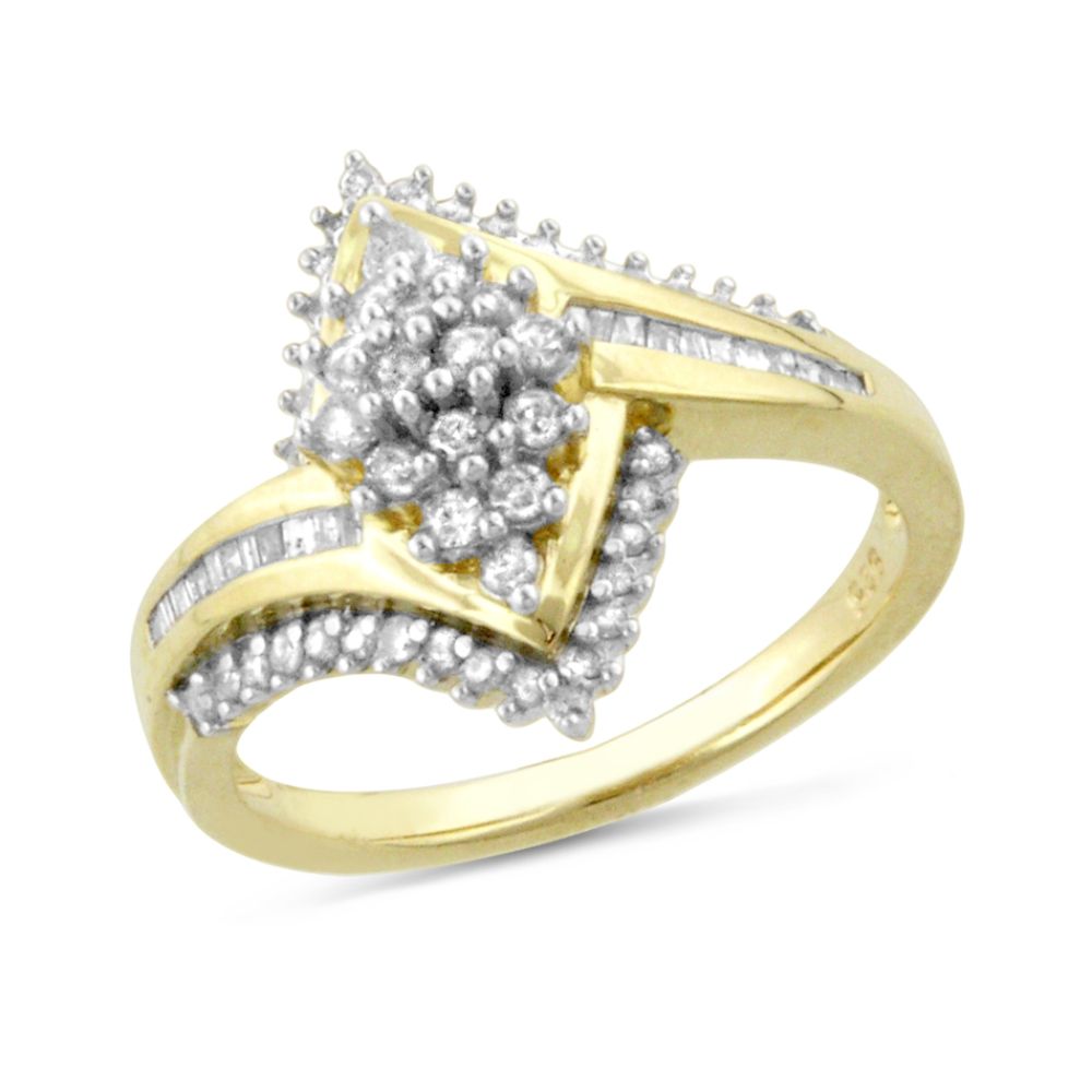 1/2cttw Diamond Marquise Bypass Ring in Gold