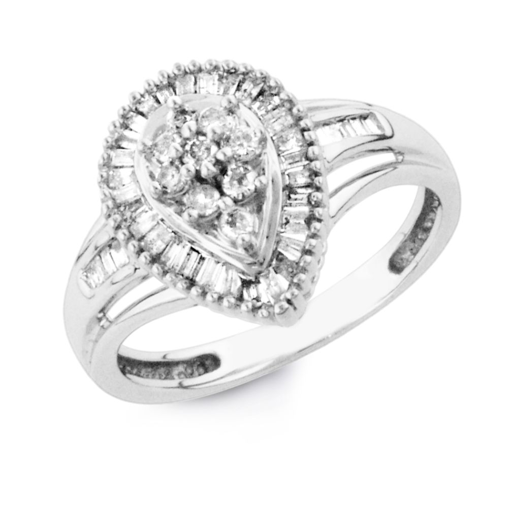 10kt White Gold 1/2cttw Diamond Pear Cluster Ring at Kmart.com