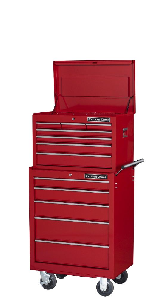 Extreme Tools 26" 7 Drawer Professional Top Chest and 5 Drawer Roller Cabinet  in Red at Kmart.com