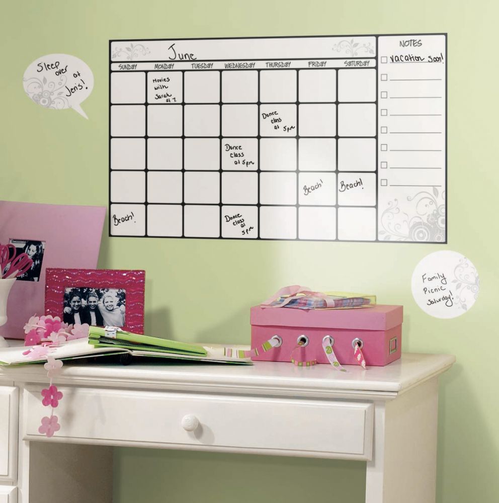 RoomMates Dry Erase Calendar Peel & Stick Wall Decal