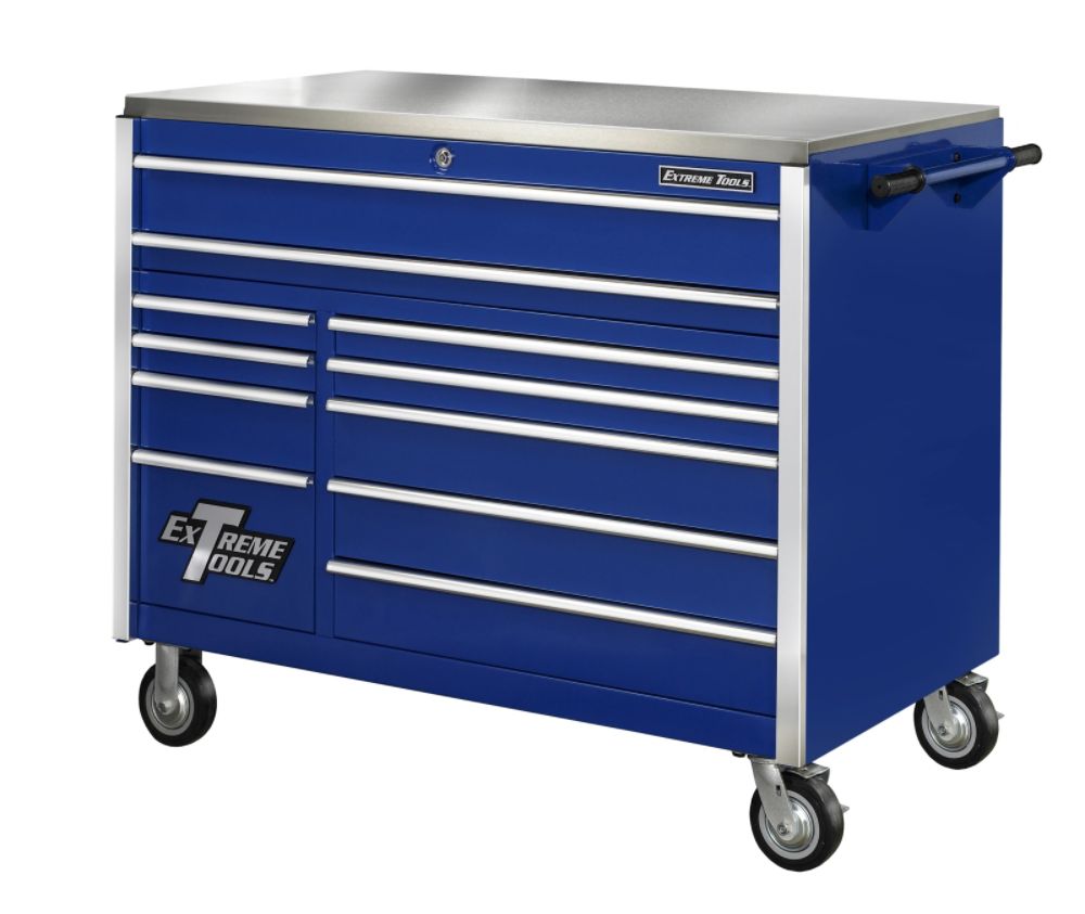 Extreme Tools 55 11 Drawer Professional Roller Cabinet in Blue
