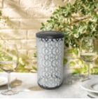 Frosted Fretwork Cylinder Solar Lantern