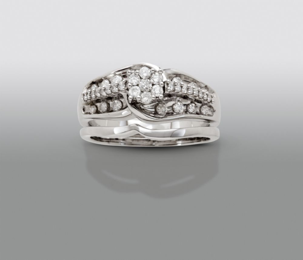 1 2 cttw Certified Diamond Bridal Set 10Kt White Gold From the David Tutera