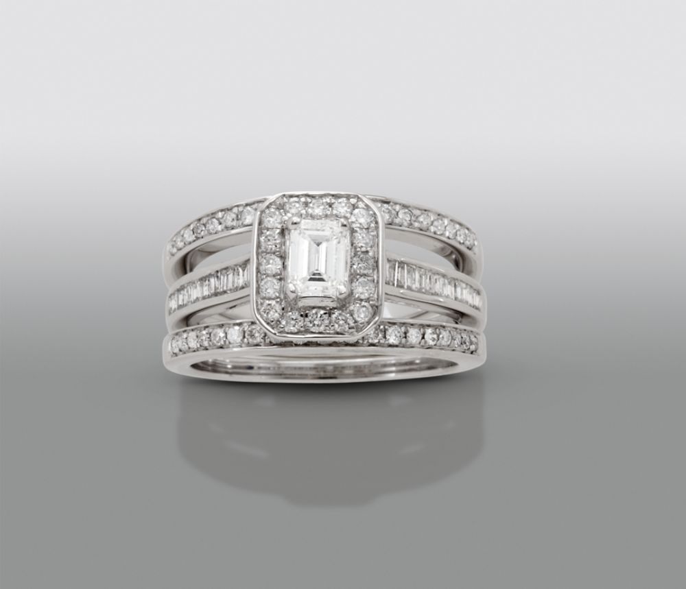David Tutera 1 1 2 cttw Certified Diamond Bridal Set 14Kt White Gold