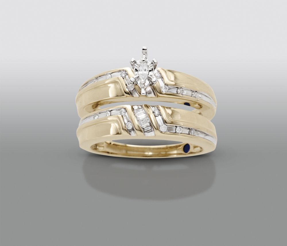 David Tutera 1/6 cttw Ladies Certified Diamond Trio Set 10Kt Yellow Gold at Sears.com