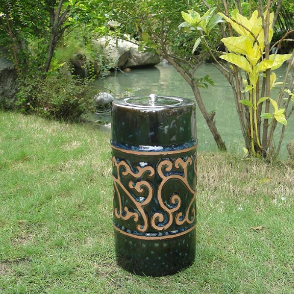 Smart Solar Etruscan Ceramic Fire Pot 9