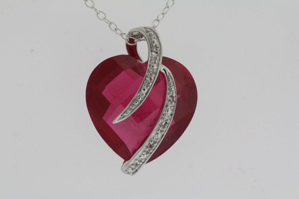   Sterling Silver Created Ruby & Created White Sapphire Wrapped Pendant at Kmart.com