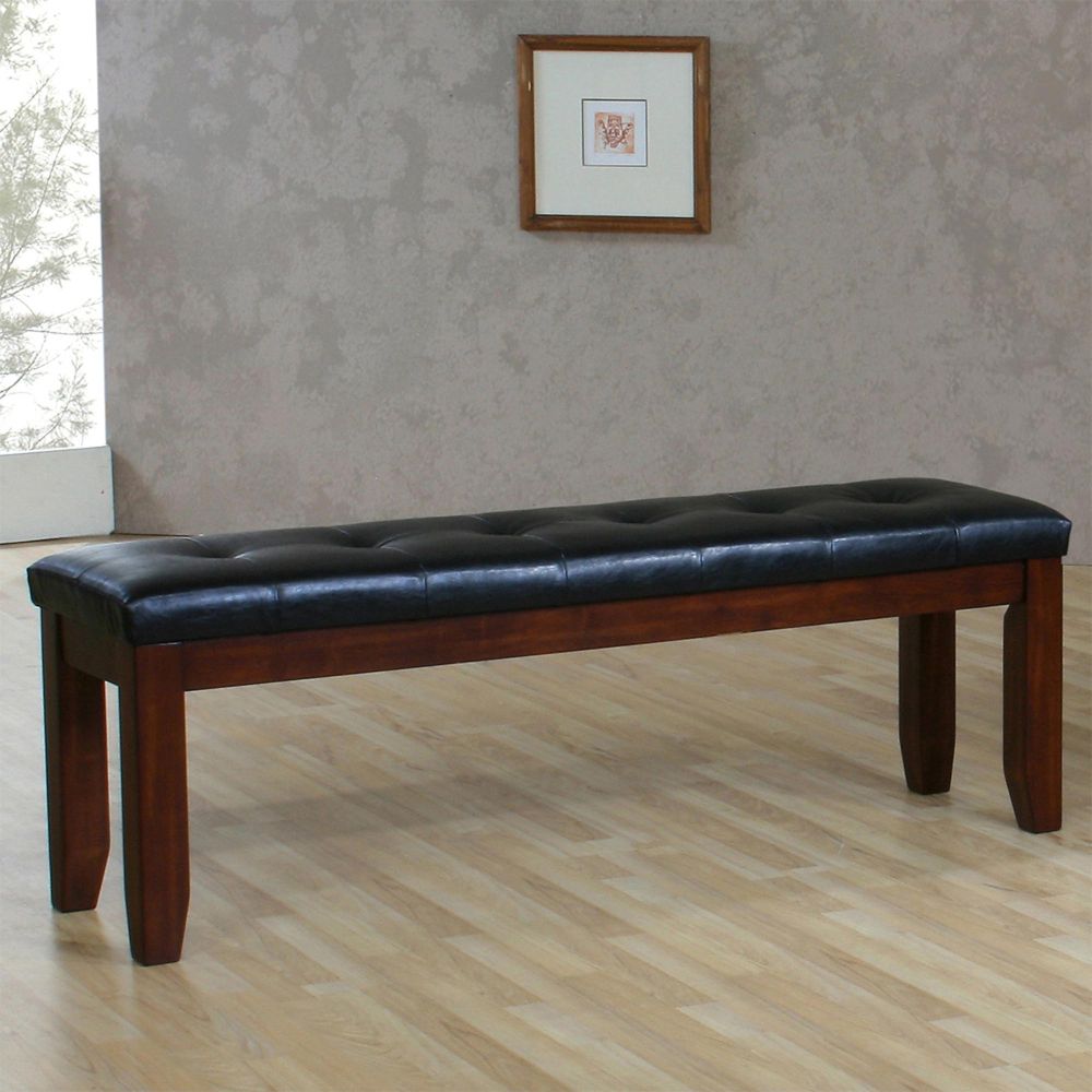 Oxford Creek Tufted Bench in Faux Leather