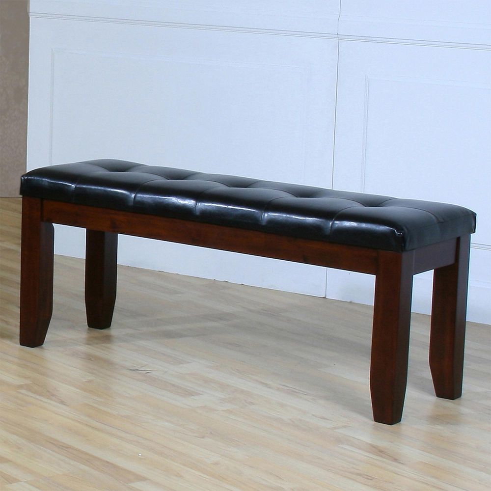 Oxford Creek Tufted Bench in Faux Leather