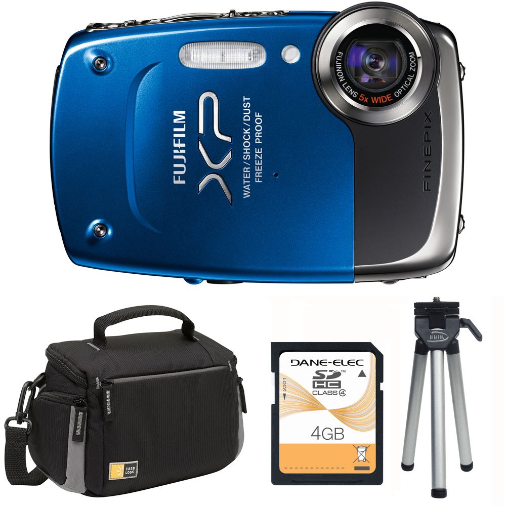 Buy Fuji Finepix Xp20 14mp Blue Digital Camera with Mini Tripod, Large