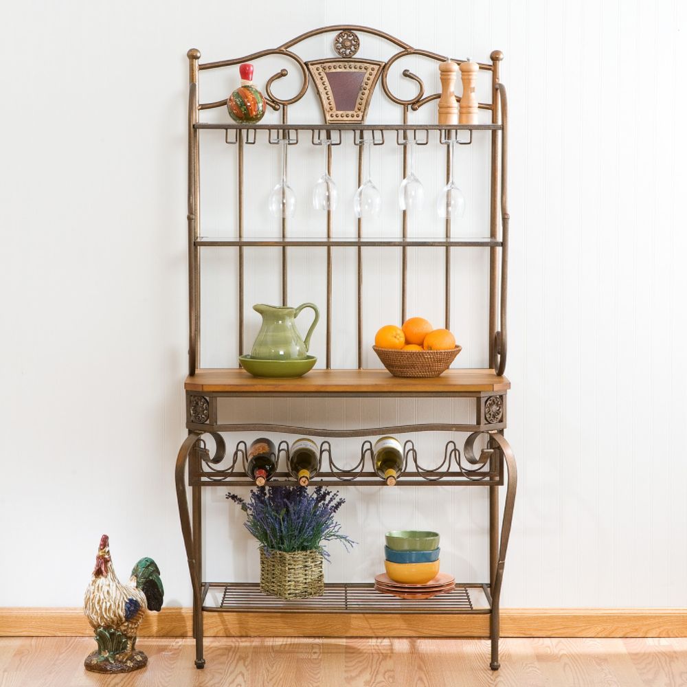 Southern Enterprises Decorative Wine Rack with Wine Storage