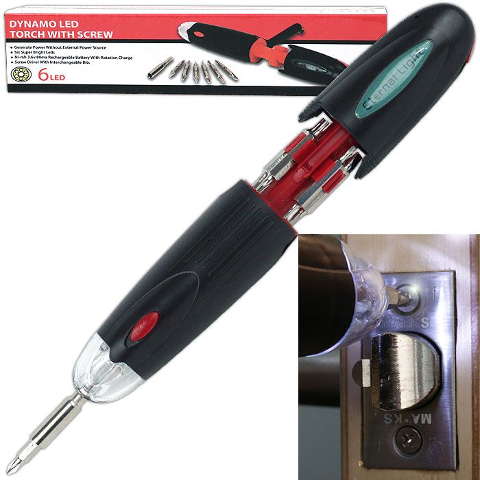 Trademark Tools 8 piece Screwdriver with 6 LED Lights - Rechargeable
