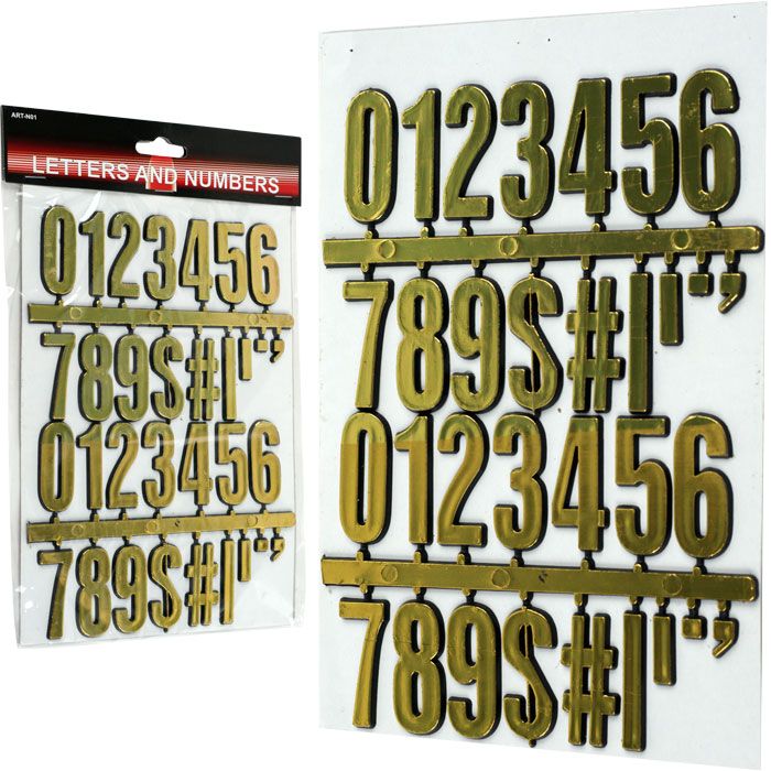Trademark Tools 3D Gold Numbers and Symbols 30 pc.