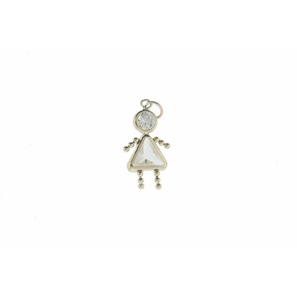 Birthstone Babies Girl Charm In 10kt - April