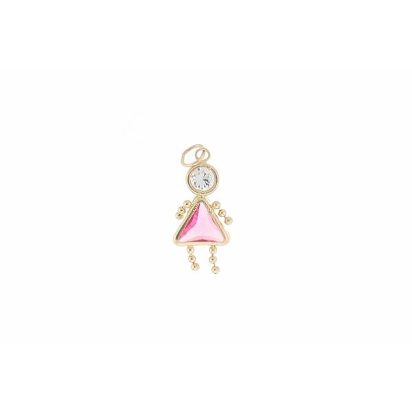 Birthstone Babies Girl Charm In 10kt - October