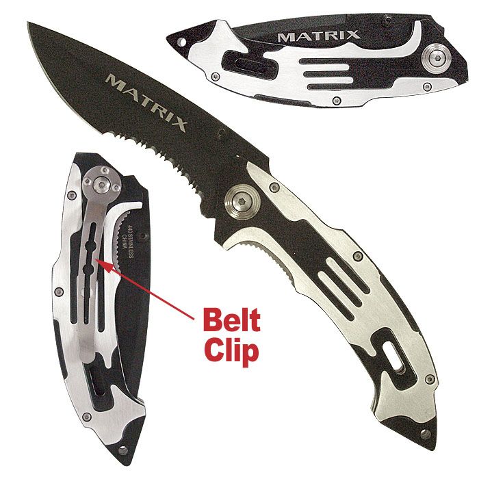 Trademark Tools&nbsp; Matrix Stainless Steel Folding Knife - Black Finish
